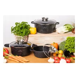 Garnki marmurowe 6el zestaw komplet garnków 8140