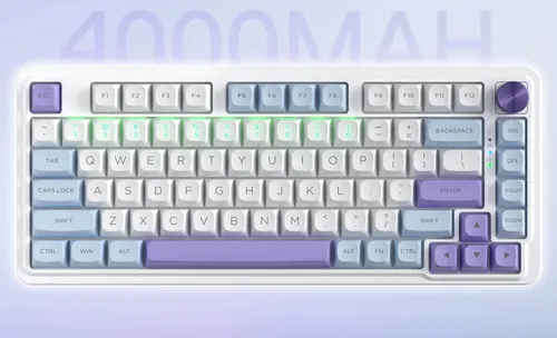 Klawiatura REDRAGON Ucal Max K673WBP RGB Hot Swap Manbo Switch Biało-fioletowo-niebieski