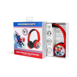 Słuchawki bezprzewodowe z mikrofonem OTL Technologies Mario Kart Kids Wireless Dla Dzieci Nauszne Czerwono-czarny