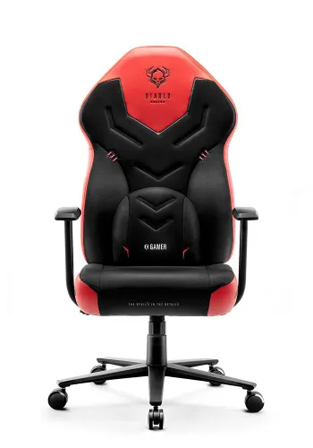 Fotel Diablo Chairs X-Gamer 2.0 Normal Size Gamingowy do 150kg Skóra ECO Tkanina Deep red