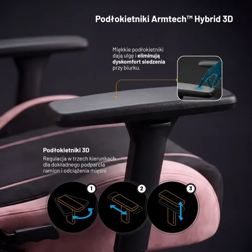 Fotel Diablo Chairs X-One 2.0 Small Akira Pink Gamingowy do 90kg Tkanina Czarno-Różowy