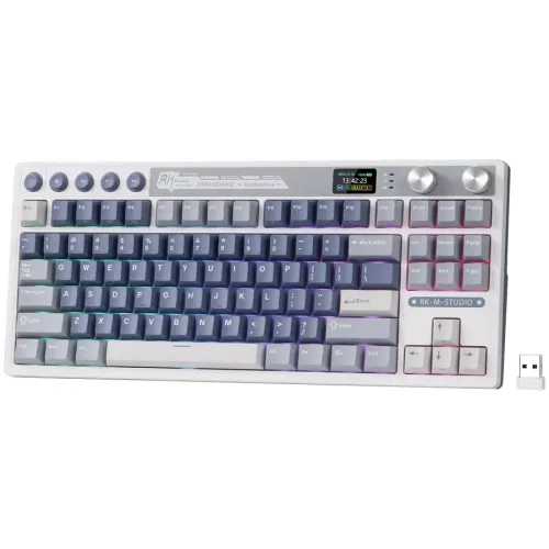 Klawiatura mechaniczna Royal Kludge RK-M87 Ocean Blue Beige Switch Biało-Niebieski