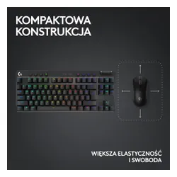 Klawiatura mechaniczna Logitech G Pro X TKL Lightspeed Tactile - GX Brown - czarny