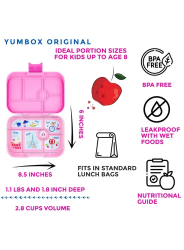 Yumbox Okulu için Öğle Yemeği Kutusu Original-FİFİ pink / Paris tray