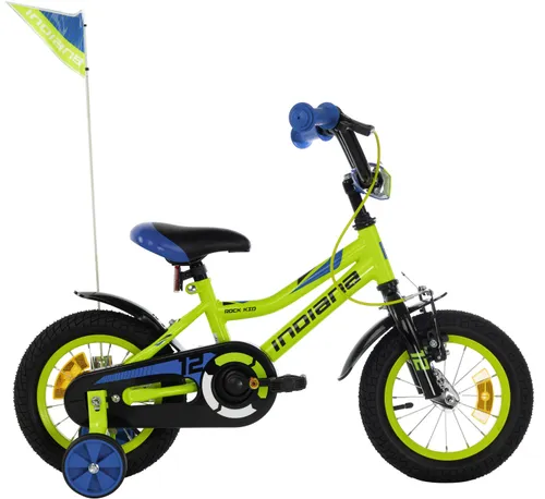 Rower dziecięcy INDIANA Rock Kid 12 cali dla chłopca Limonkowy 2024