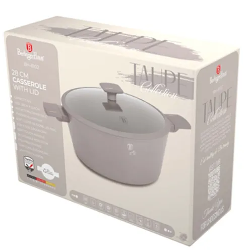 Garnek Tytanowy Z Pokrywą 28Cm Berlinger Haus Bh-8102 Taupe