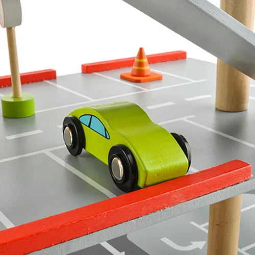 Drewniany parking z torem wyścigowym dla dzieci zabawka edukacyjna