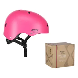 Kask NILS EXTREME MR290 Różowy (rozmiar M) + Zestaw ochraniaczy