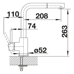 Bateria BLANCO Mila-S 526660 Czarny mat