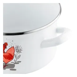 Garnek emaliowany z pokrywką EMALIA POLSKA PLESZEW RUBINKA 2,6 l