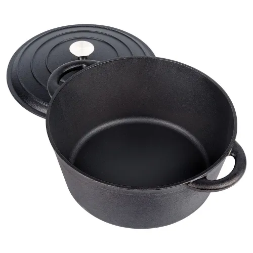 Garnek Żeliwny z Pokrywką Kociołek Brytfanka Brytfanna Okrągła 28 cm 5,9L