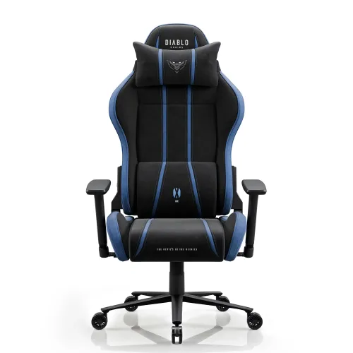 Fotel Diablo Chairs X-One 2.0 Kingl Night Blue Gamingowy do 160kg Tkanina Czarno-Niebieski