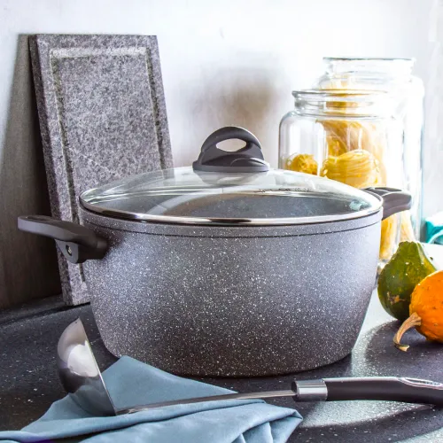Garnek aluminiowy z pokrywką FLORINA LAVA GRAFITOWY 7,5 l
