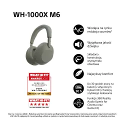 Słuchawki bezprzewodowe Sony WH-1000XM6 ANC Nauszne Bluetooth 5.3 Oliwkowy