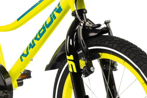 Rower dziecięcy KARBON Jazz 16 cali dla chłopca Limonkowy