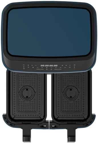 Air Fryer Frytkownica beztłuszczowa TURBOTRONIC TT-DAF6W Niebieski 9l z podwójnym koszem