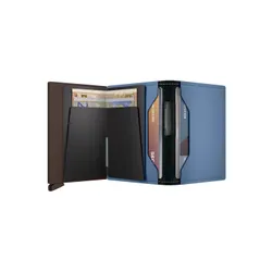 Portfel kieszonkowy RFID Secrid Bandwallet Matte - steel blue / brown