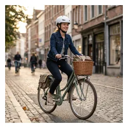 Kask rowerowy VAYOX Street VA0423WMM Biały Miejski z lampką (rozmiar M)