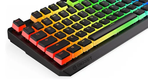 Klawiatura mechaniczna Endorfy Thock TKL Pudding Brown Kailh Brown RGB Czarny