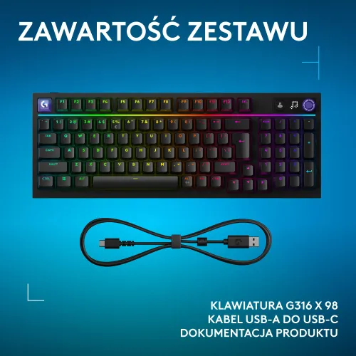 Klawiatura mechaniczna Logitech G316 X 98 Czarny