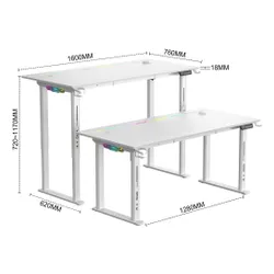 Biurko gamingowe COBRA Electra S CRF1622ELWHRGB Biały