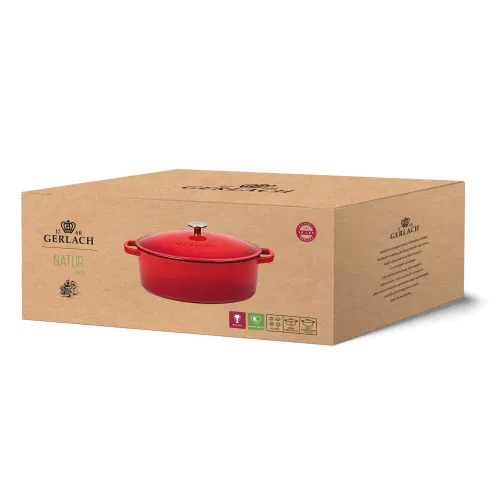 Brytfanna Gerlach Natur Iron Indukcja Żeliwo 5,5l Czerwony