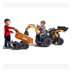 Falk Traktor Case IH Backhoe Pomarańczowy z Przyczepką Ruchoma Łyżka od 3-7 Lat