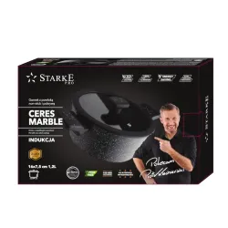 Garnek aluminiowy z pokrywką STARKE PRO CERES MARBLE 1,2 l