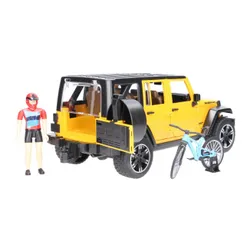 Машинка Bruder Jeep Wrangler Unlimited Rubicon z rowerem górskim i figurką kolarza (02543)