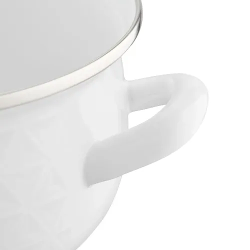 Garnek emaliowany z pokrywką EMALIA POLSKA PLESZEW PYZA DIAMOND BIAŁY 1,9 l