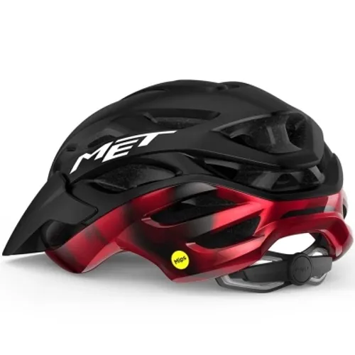 Kask rowerowy MET Veleno MIPS czarno-czerwony - M