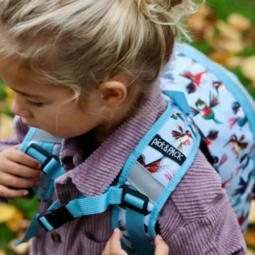 Rucsac pentru copii Pick & Pack Birds s-Dusty blue