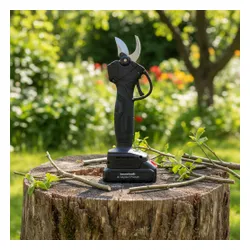 Ogrodowy sekator akumulatorowy elektryczny do gałęzi 2 akumulatory czarny