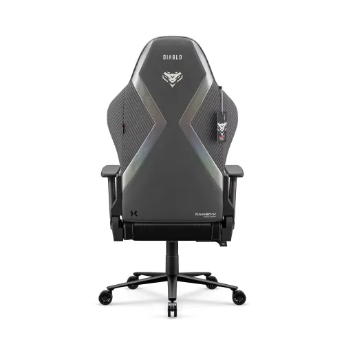 Fotel Diablo Chairs X-Horn 2.0 Normal Size Rainbow Grey Gamingowy do 140kg Tkanina Szary