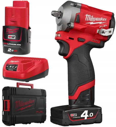 Klucz udarowy ⅜ Milwaukee M12 FIW38-422X (2 akumulatory, Ładowarka, walizka)