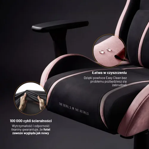 Fotel Diablo Chairs X-One 2.0 Small Akira Pink Gamingowy do 90kg Tkanina Czarno-Różowy