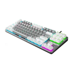 Klawiatura gamingowa Rampage Snug KRGD Red Switch przewodowa mechaniczna podświetlana szaro-biała