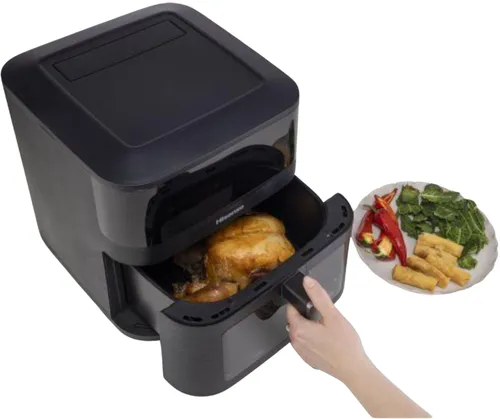 Air Fryer Frytkownica beztłuszczowa HISENSE HAF2100DCD 7.7l z 10 automatycznymi programami i okienkiem do obserwacji postępów gotowania