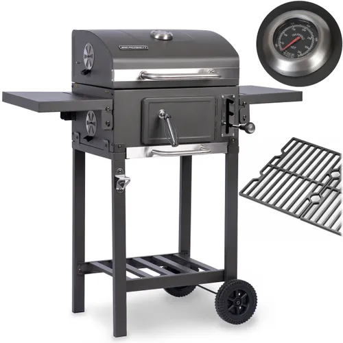 Grill węglowy ogrodowy Berdsen BD-892 żeliwny ruszt z pokrywą popielnik + termometr