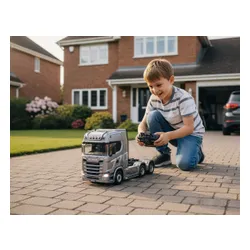 Zdalnie sterowany samochód COIL ciężarówka SCANIA 770S TIR RC 1:10 na pilota srebrna