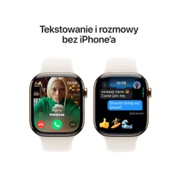 Apple Watch 10 GPS + Cellular 42mm koperta z tytanu (złoty) + pasek sportowy rozmiar M/L (księżycowa poświata)