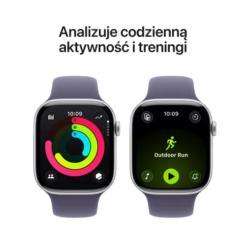 Apple Watch Series 11 GPS + Cellular 42mm z aluminium Srebrny Pasek sportowy Mleczny fiolet S/M