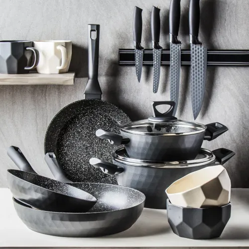 AMBITION Diamond 1,9 l grafitowy - garnek aluminiowy z pokrywką