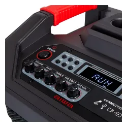 Power Audio Aiwa KBTUS-710MKII 90W Bluetooth Radio FM Mikrofon Karaoke Czarny