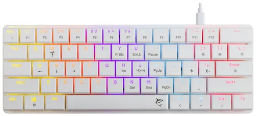 Klawiatura gamingowa White Shark GK-006211 Nagamaki Red Switch przewodowa mechaniczna podświetlana biała