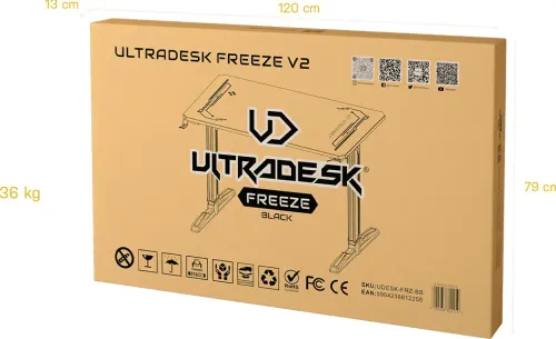 Biurko Ultradesk FREEZE V2 109cm Czarny