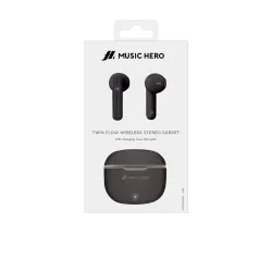 Słuchawki bezprzewodowe SBS Twin Flow Wireless TWS Earphones Douszne Bluetooth 5.0 Czarny