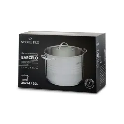 Garnek wysoki ze stali nierdzewnej z pokrywką Starke Pro Barcelo 20 l