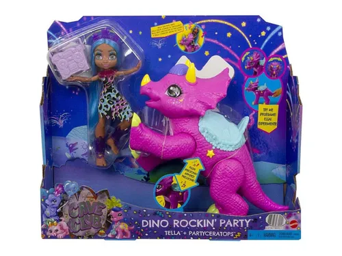 Mattel Mağarası Kulübü Tella + Müzikal Dinozor Partyceratops