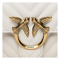 Pinko dragoste Mini Icon portofel C pe 23 PLTT 100062 A0gk Bianco Seta / aur antic Z14Q